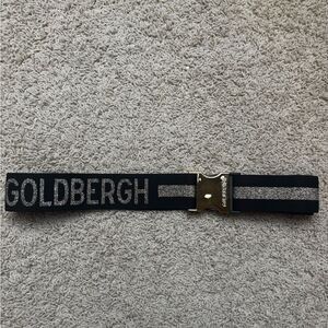 Goldbergh Ski Belt Logo Black and Gold Metallic for Ski Pants, Jacket, ski suit